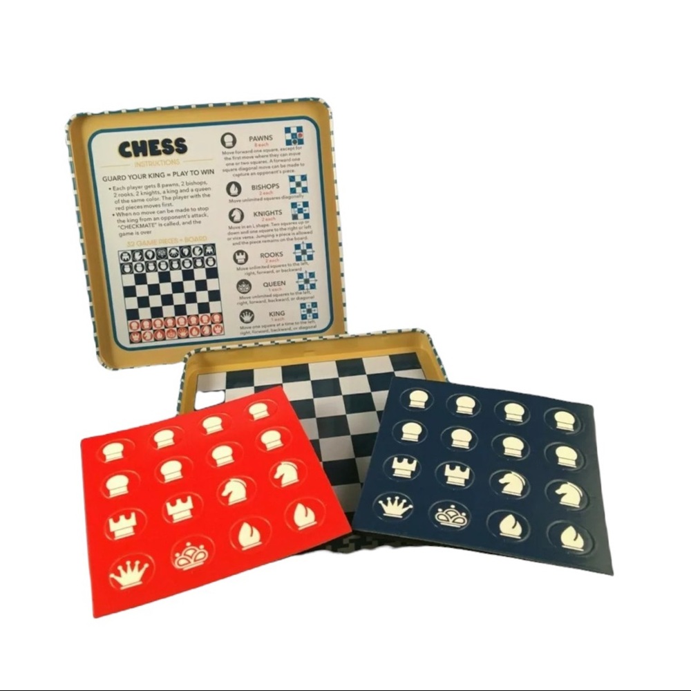 Magnetik Chess Travel Play Anywhere Game Tin Box NWT